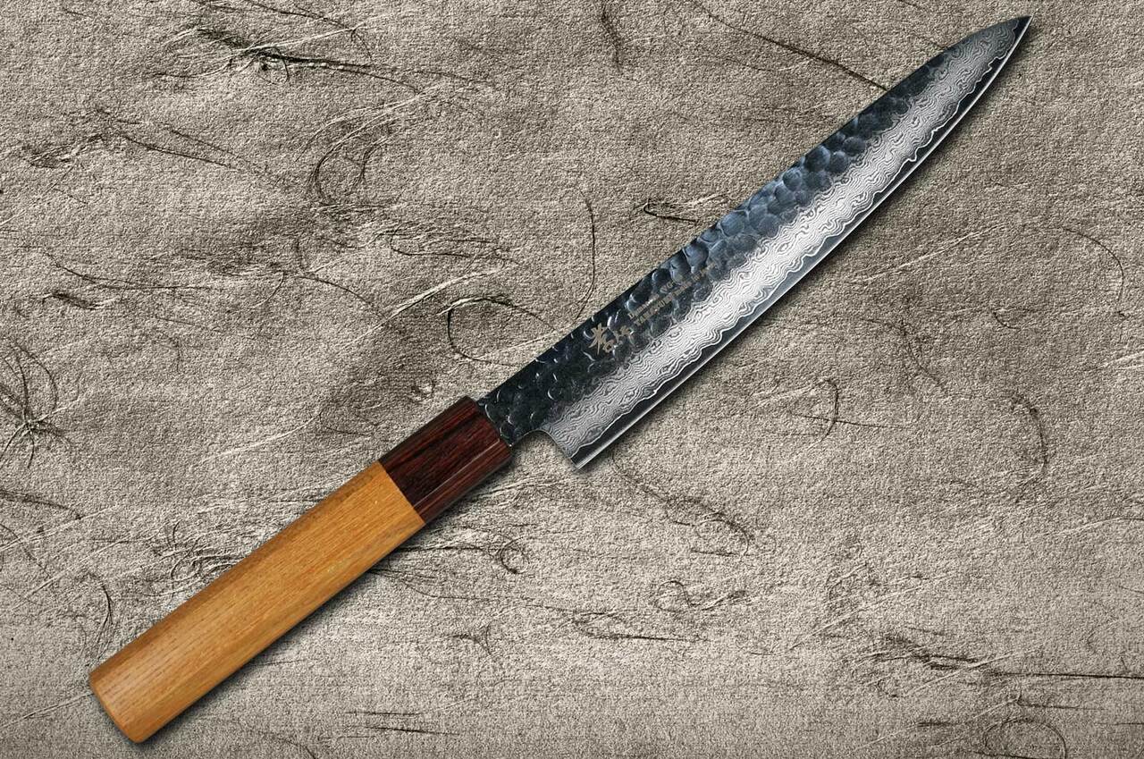 Sakai Takayuki 33-Layer VG10 Damascus Hammered WA Japanese Chef's Knife SET  (Gyuto210-Slicer-Nakiri-Petty150-Kengata Santoku)