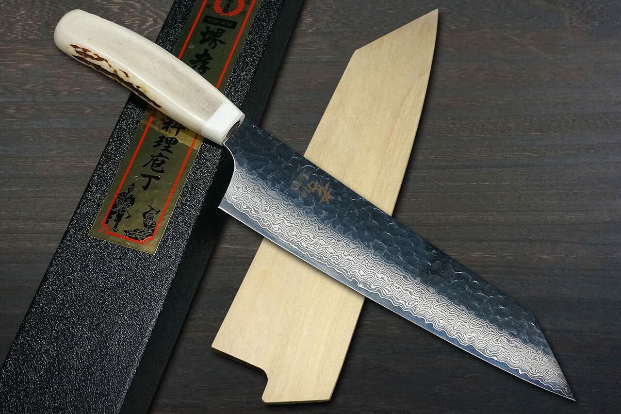 Sakai Takayuki Japanese Knife Set Damascus 45 Layer Petty Knife 150mm  (5.9) Santoku Knife 180mm (7.1) Nakiri Knife 160mm (6.3)