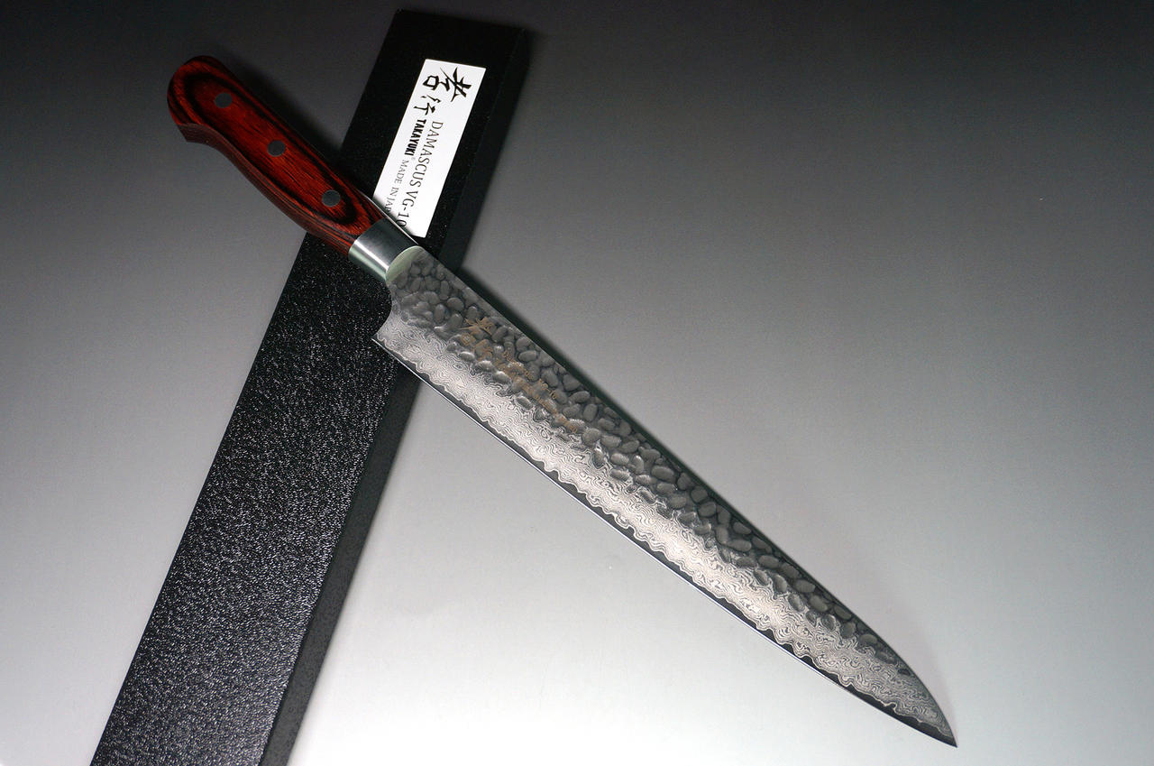 Sakai Takayuki 33-Layer VG10 Damascus Hammered WA Japanese Chef's Knife SET  (Gyuto210-Slicer-Nakiri-Petty150-Santoku)