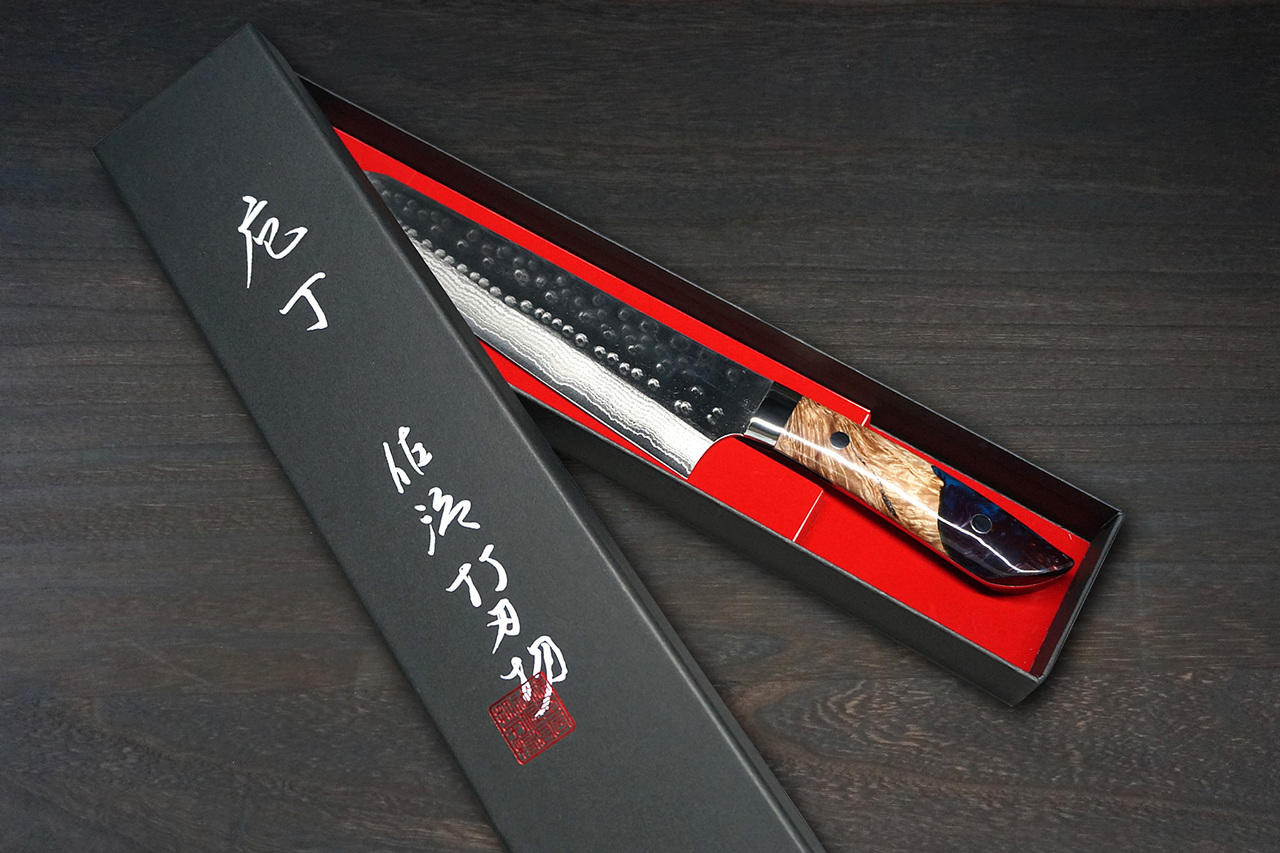 Kei Kobayashi R2 Special Finished RS8R Japanese Chef's Knife SET  (Gyuto210-Gyuto240-Slicer-Bunka-Santoku-Vegetable-Petty) with Red-Ring  Octagonal Handle