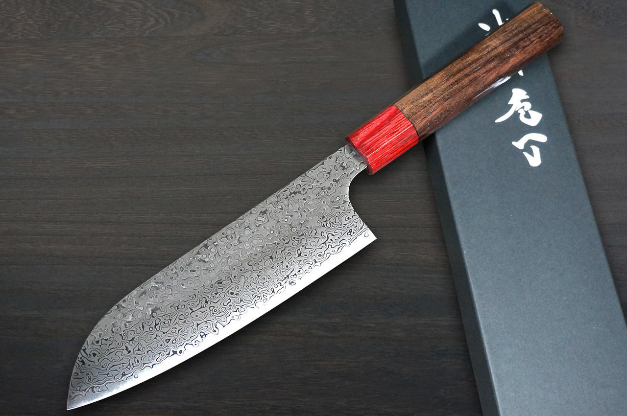 Kei Kobayashi R2 Special Finished CS Japanese Chef's Knife SET  (Gyuto210-Gyuto240-Slicer-Bunka-Santoku-Vegetable-Petty) with Red Lacquered  Wood Handle