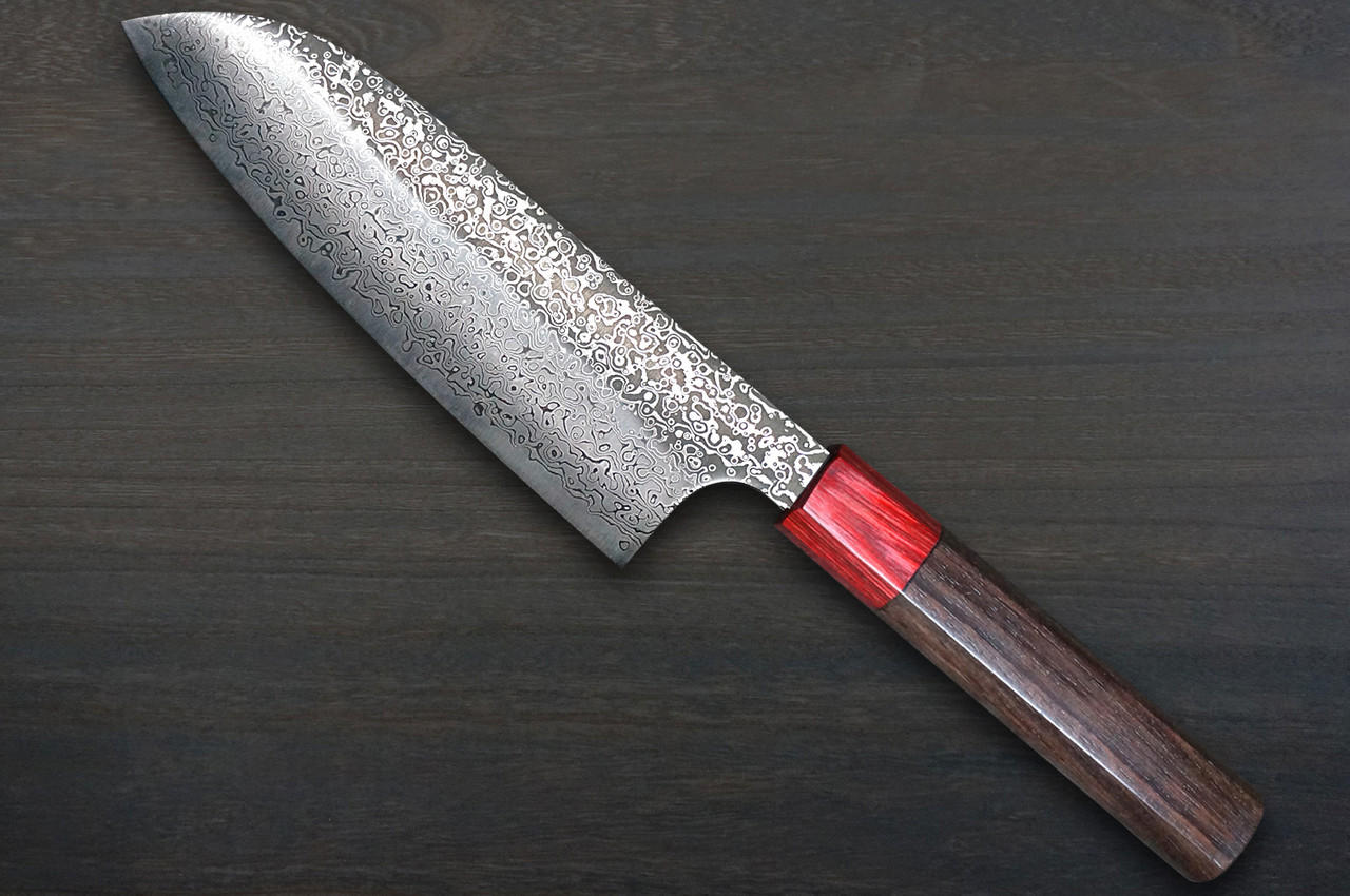 Kei Kobayashi R2 Special Finished CS Japanese Chef's Knife SET  (Gyuto210-Gyuto240-Slicer-Bunka-Santoku-Vegetable-Petty) with Red Lacquered  Wood Handle