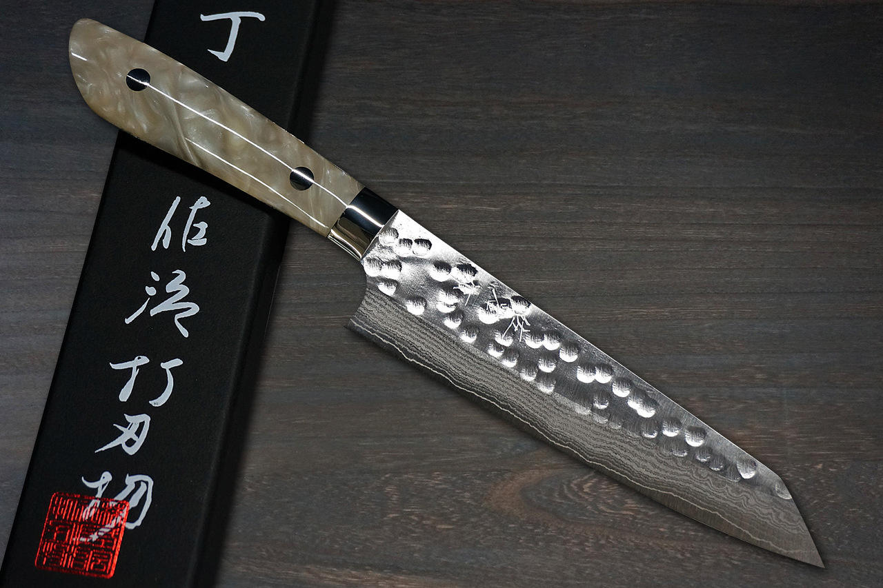 武佐治SRS13 镜面锤打大马士革STW 日本厨师小刀(多用途) 150毫米