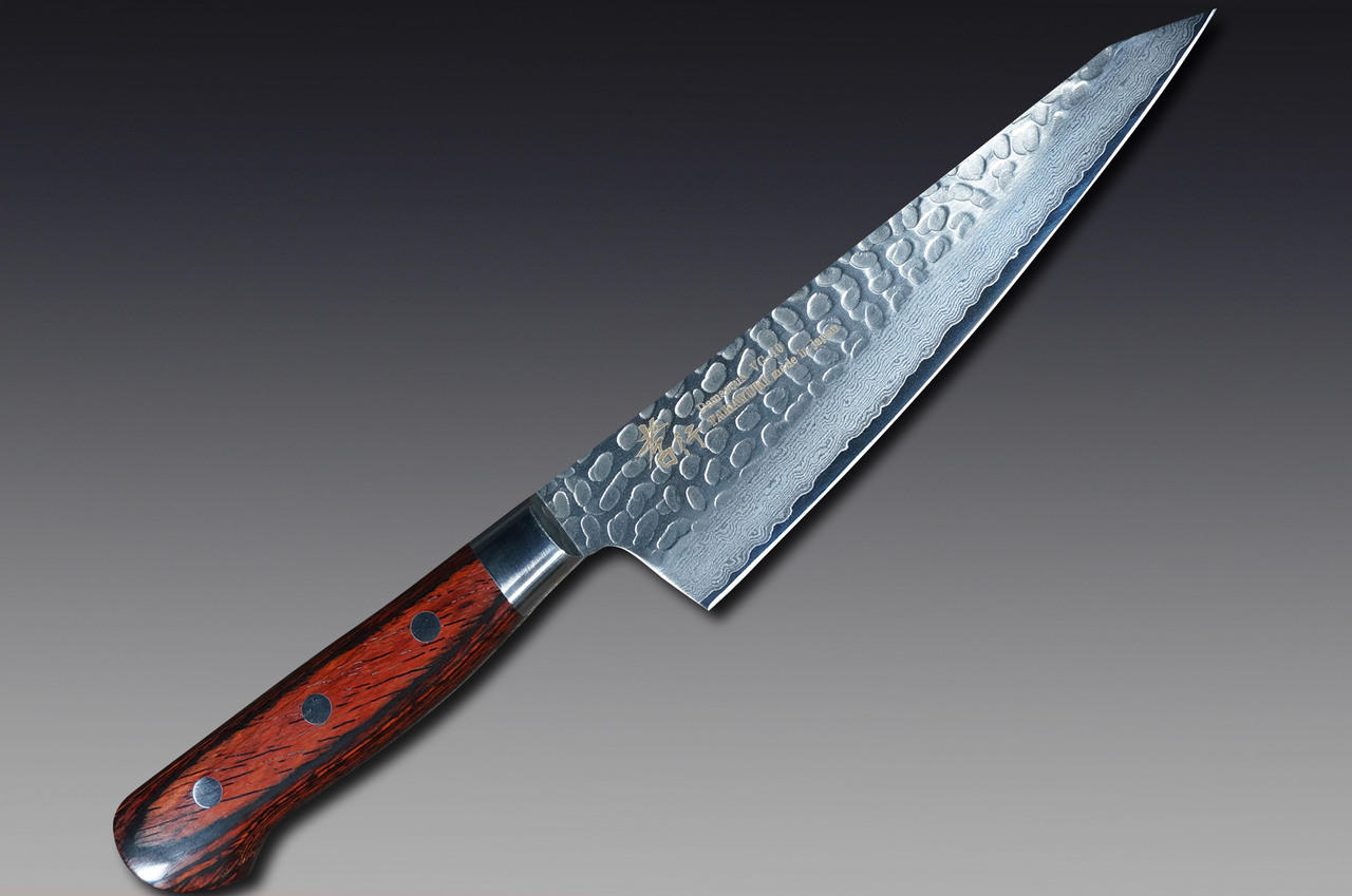 Sakai Takayuki 33-Layer VG10 Damascus Hammered WA Japanese Chef's Knife SET  (Gyuto210-Slicer-Nakiri-Petty150-Kengata Santoku)