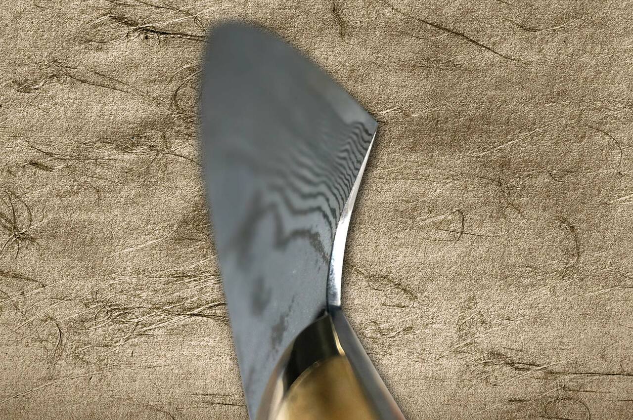 Takeshi Saji VG10 Black Damascus DHW Japanese Chef's Chinese Cooking Knife  220mm with White Antler Handle