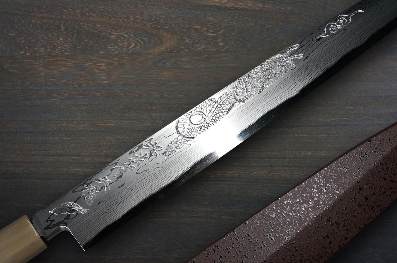 堺孝行Tenryu Damascus （Aogami 2 steel） 日本厨师用柳叶刀