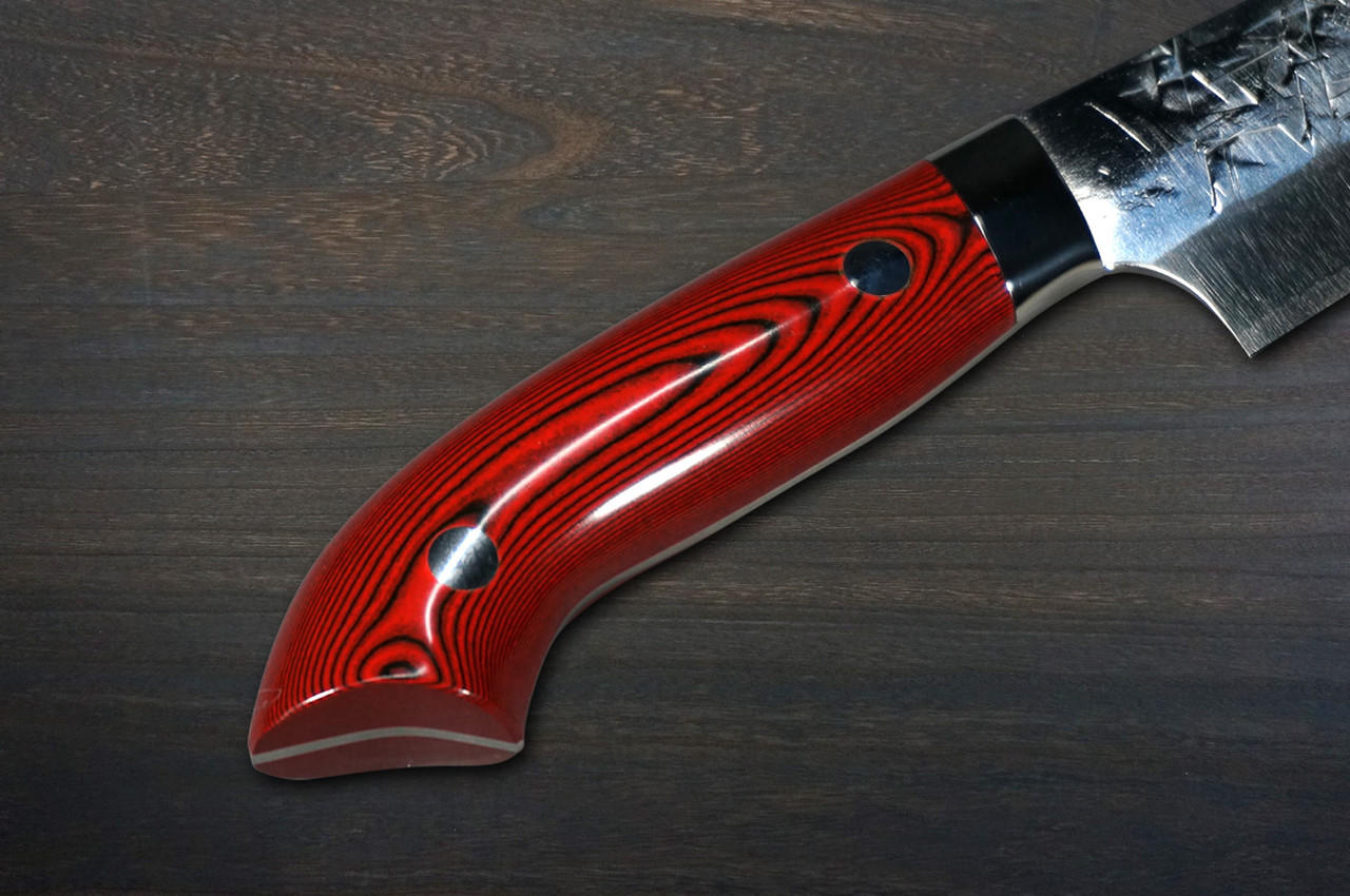 Chocolate Knife Black with Red Leather Case - Japanese Knife Imports