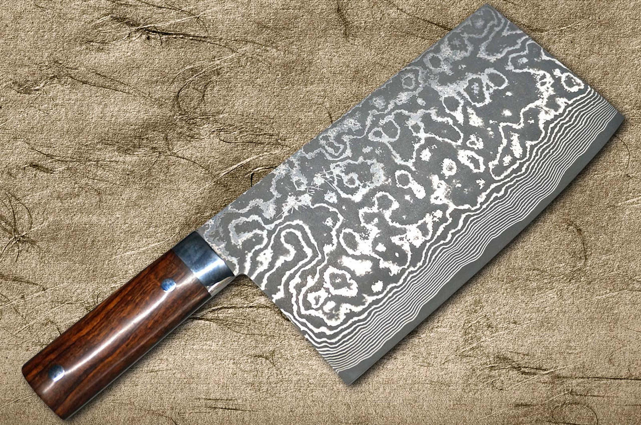 Chinese Cleaver - TAKESHI SAJI - Stainless Damascus VG-10 Steel bla