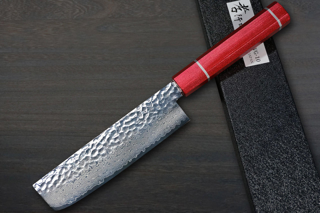 Sakai Takayuki 33-Layer VG10 Damascus Urushi Chefs NakiriVegetable 160mm with Japanese Lacquered Oak Handle KOUSEKI