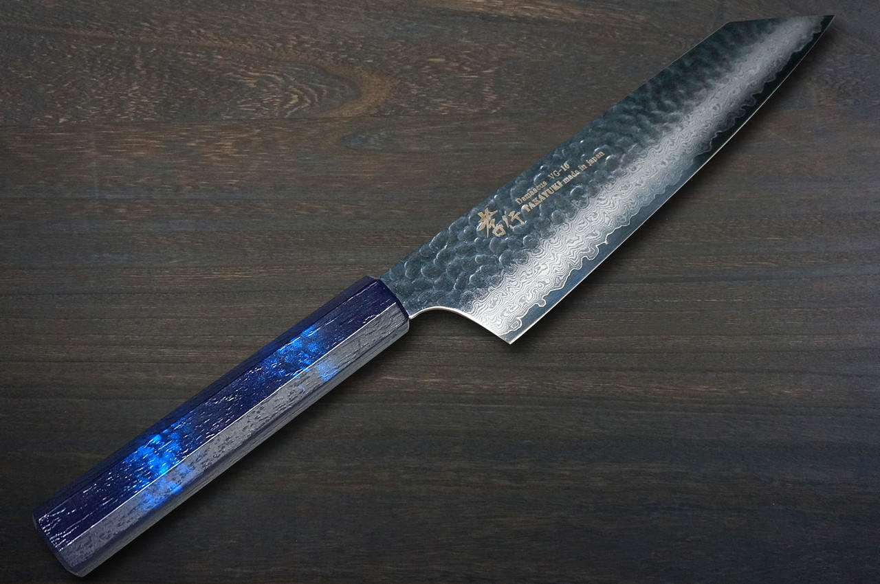 鋼製青いハンドルの刀 sakai-takayuki-33-layer-vg10-