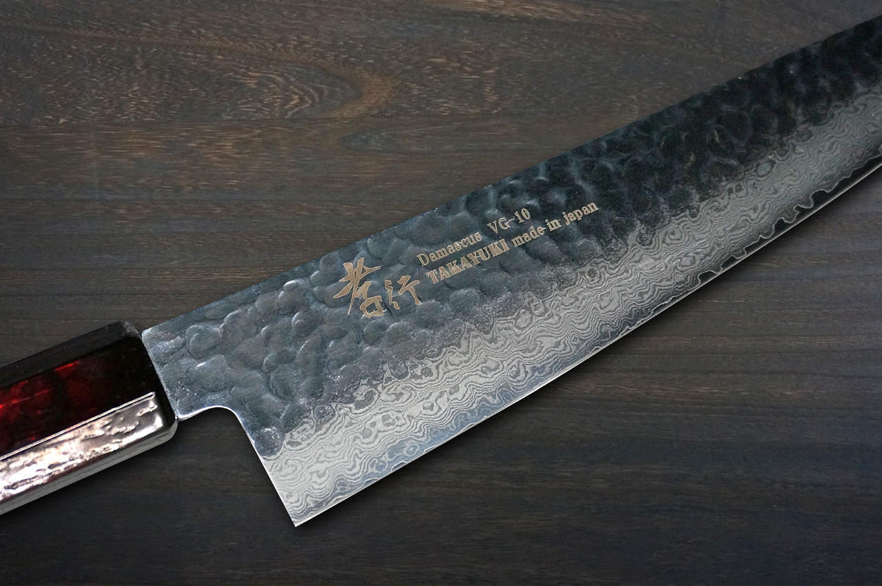 Sakai Takayuki 33-Layer VG10 Damascus Nanairo Chef's Gyuto Knife 210mm ABS  Resin Handle [Wine-Tortoiseshell]