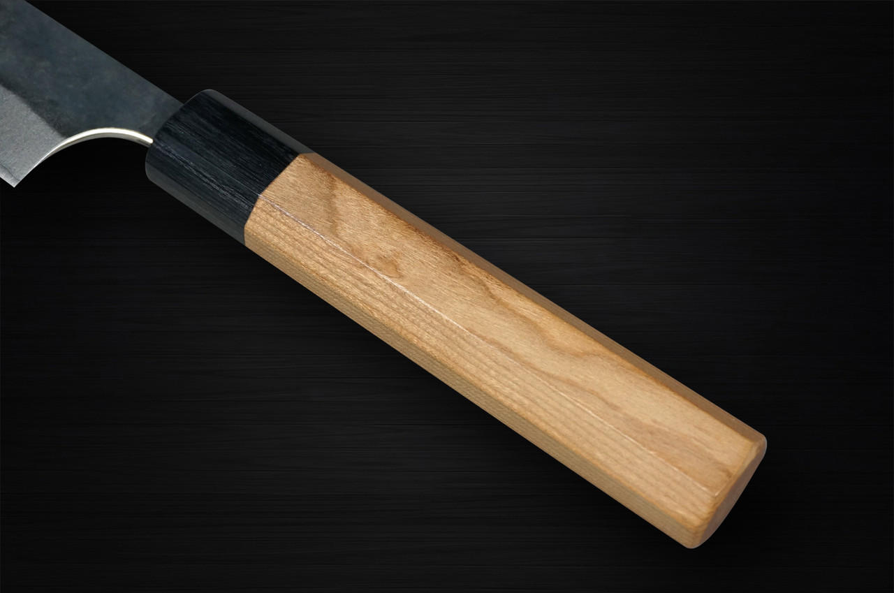 Yoshimi Kato Aogami Super Clad Kurouchi AC Japanese Chef's Slicer(Sujihiki) 270mm with Black Cherry Octagonal Handle 