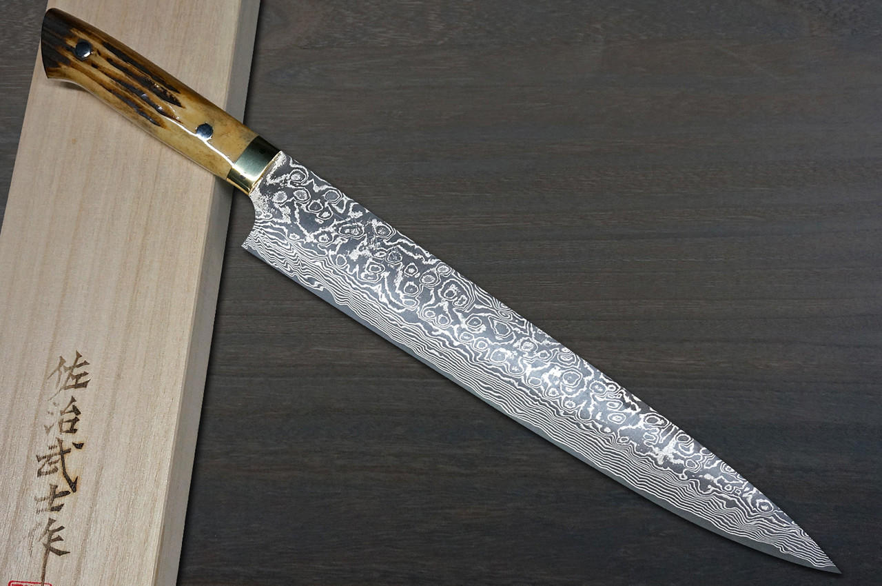 Takeshi Saji R2(SG2) Black Damascus DHM Japanese Chef's Slicer