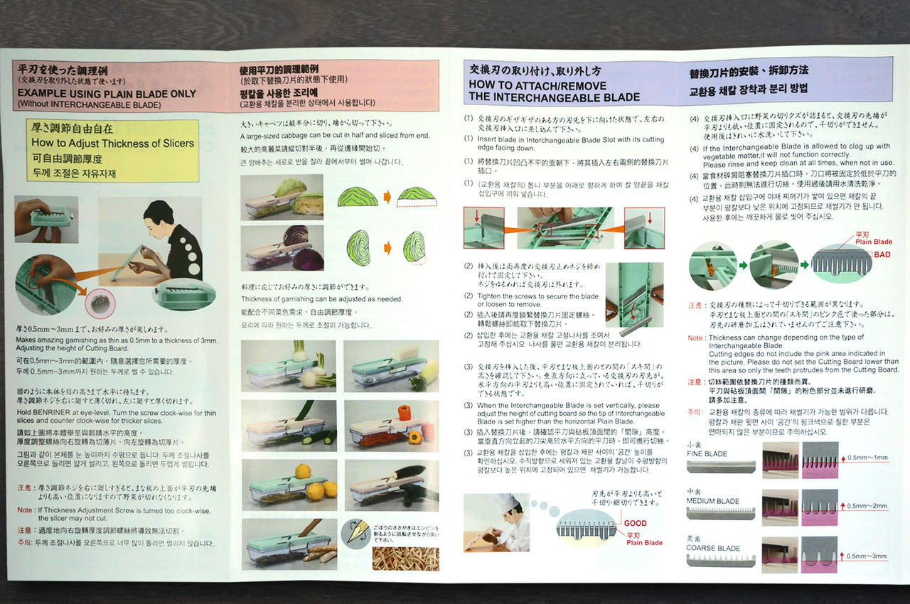 Made-in-Japan, authentic Benriner, high-quality Mandolin slicer