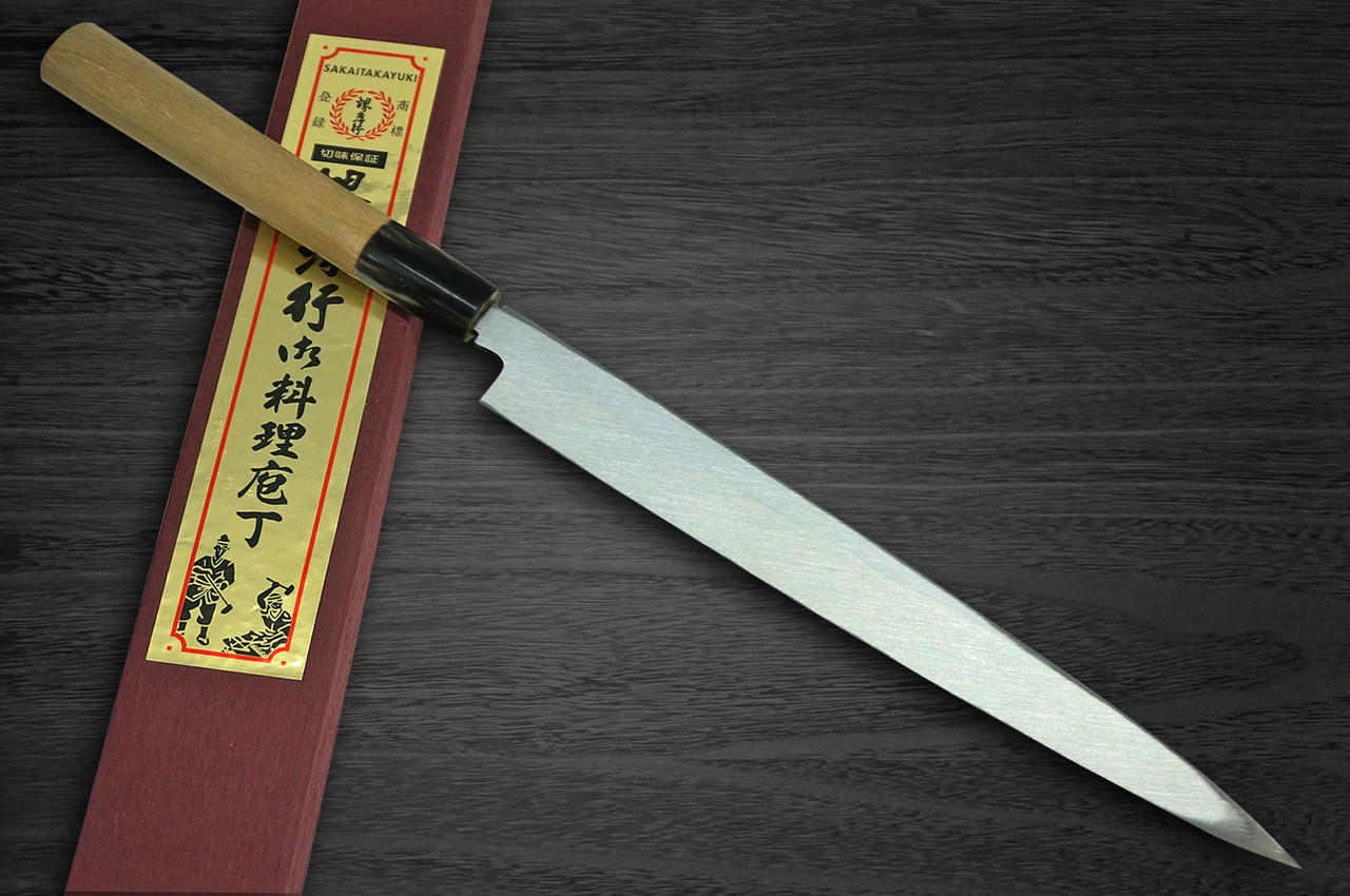 左手用] 堺孝行霞飞水牛镡日本厨师用柳叶刀（生鱼片） 240mm |日本刀