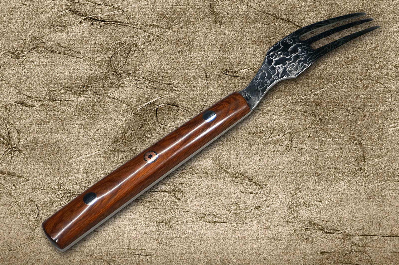 Takeshi Saji R-2 Diamond Damascus Steak Knife (Desert Ironwood Handle