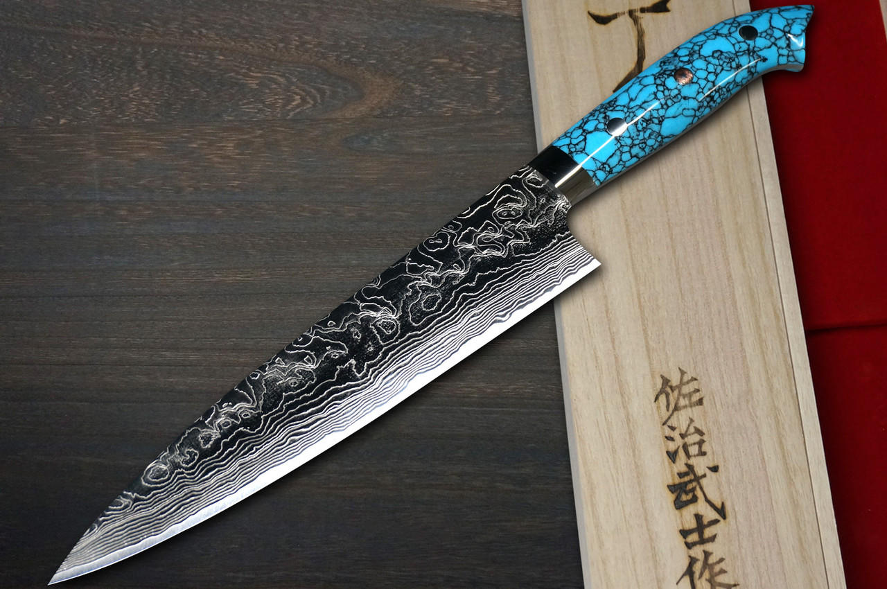 Takeshi Saji R2 Diamond Finish Damascus TCA Japanese Chef's Gyuto