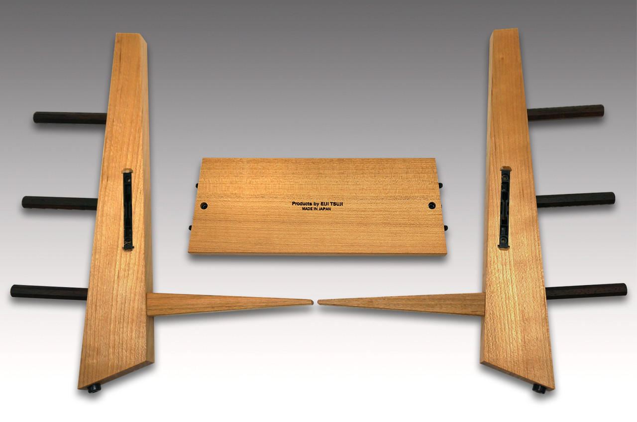 Made-in-Japan Sakai Takayuki Designer Wood Knife Tower Rack for 3 Knives  [Wild Cherry Wood]