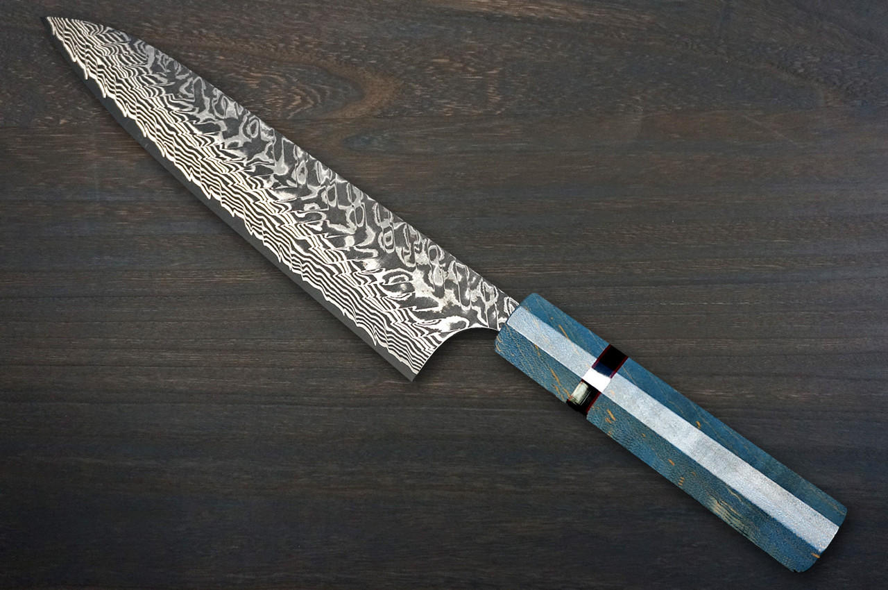 中国美術　青銅　カニ透かし　863g トヒチ　東さ7-0713☆2F Yoshimi Kato R2 Black Damascus RS8R Japanese Chef's Gyuto