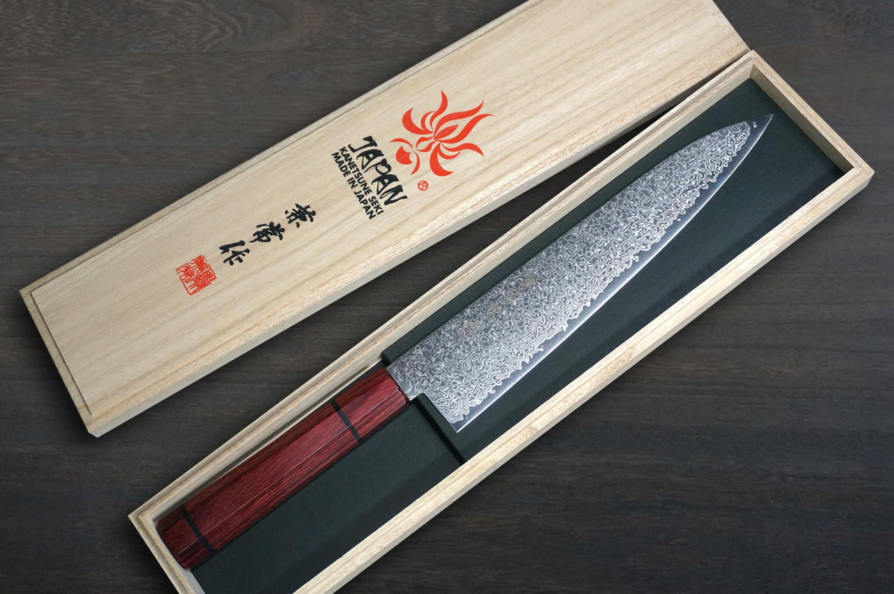 CHEF AKIYAMA ORIGINAL JAPANESE KNIFE 燕三条 Kanetsune 63-Layer Damascus MINAMO-KAZE Japanese Chef's