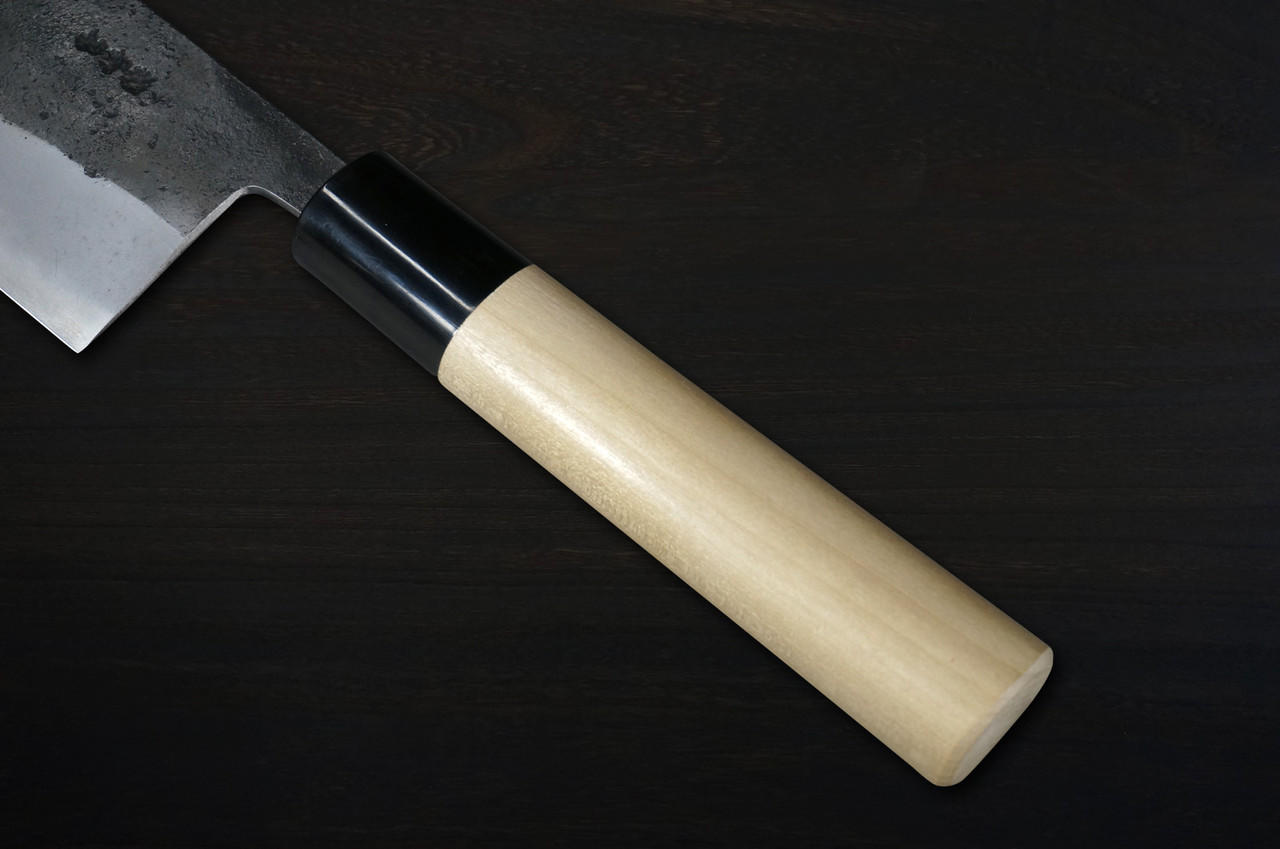 宫崎锻冶屋青纸No.2黑打日本厨师椿博多刀180mm带木兰木手柄| 日本刀