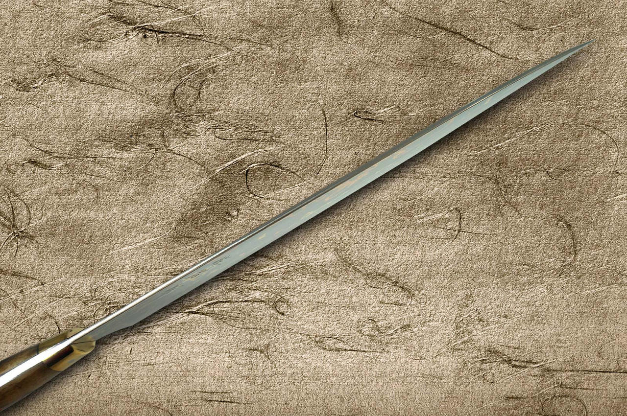 刀持ち手 武佐治青纸彩色大马士革DHM-NNM日本厨师牛刀270毫米带棕色鹿角