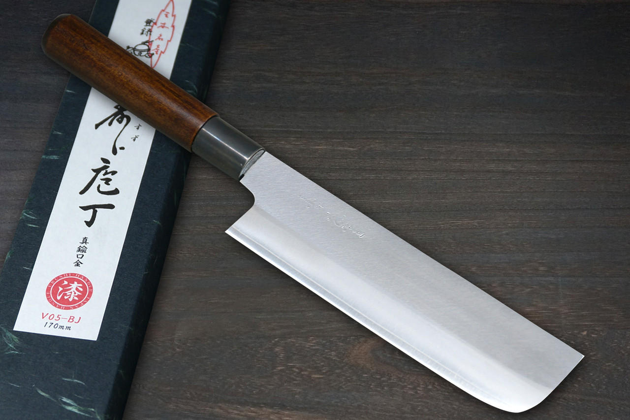 Misuzu VG10 Brass-Urushi  Japanese Chef's Nakiri(Vegetable) 170mm with Lacquered Magnolia Handle 
