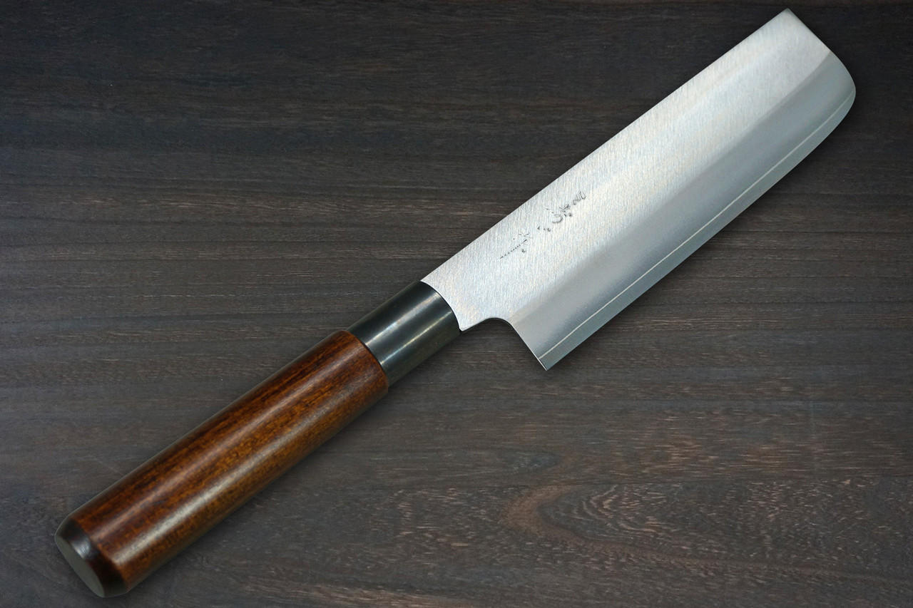 Misuzu VG10 Brass-Urushi  Japanese Chef's Nakiri(Vegetable) 170mm with Lacquered Magnolia Handle 