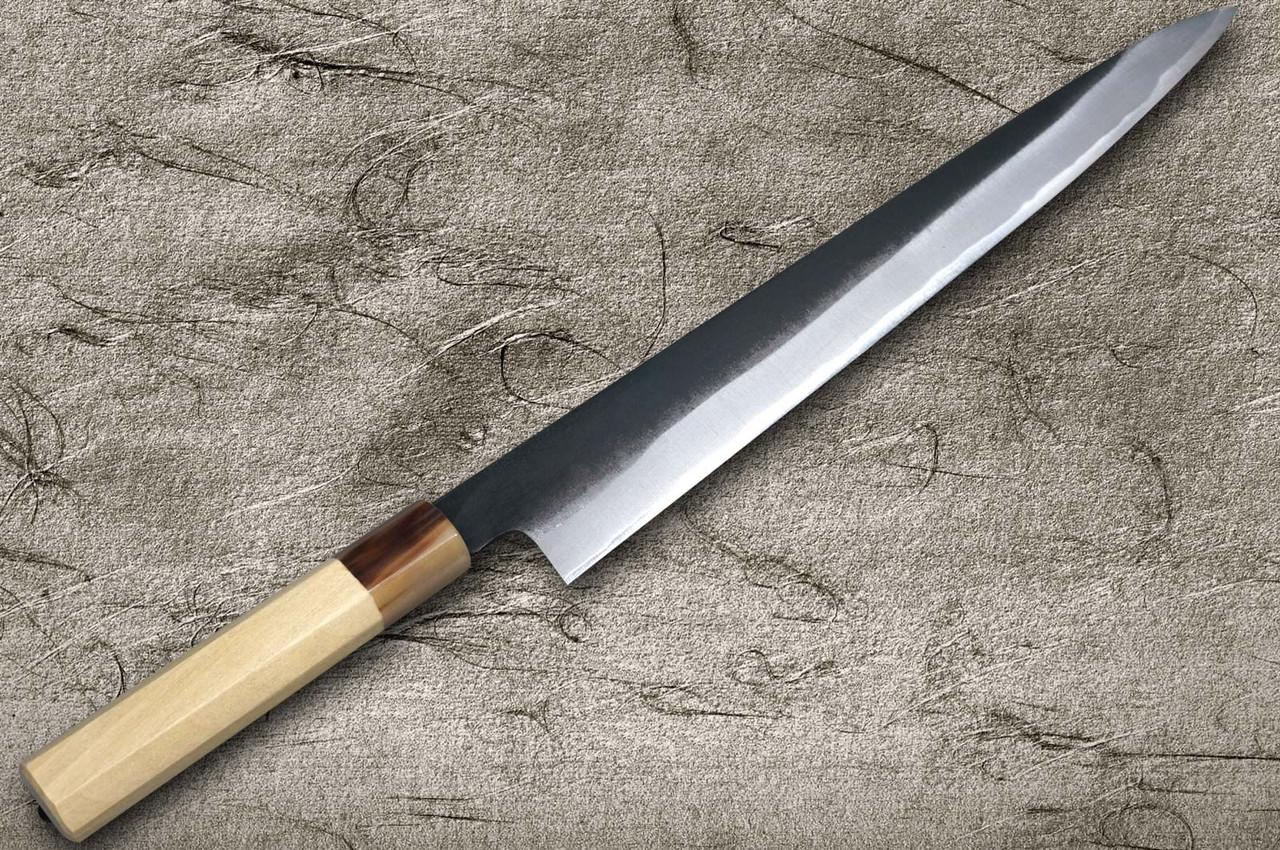 ビーフ(sw57)マッコウ×黒蝶貝 佐藤中川青纸#2黑打MB8W日本厨师切片刀（筋引）240毫米带白水