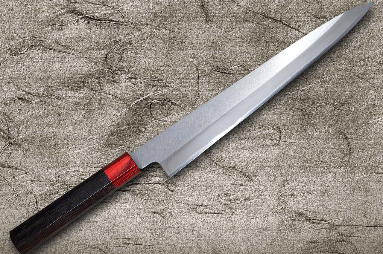 Satoshi Nakagawa Aogami #2 Migaki RS8R Japanese Chef's Slicer(Sujihiki)  240mm with Red-Ring Octagonal Handle