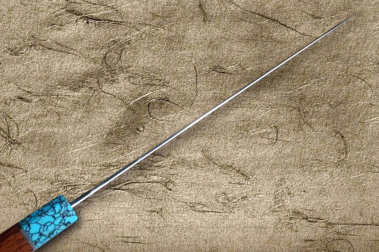 Yu Kurosaki SPG2 Clad FUJIN WA RSTCA Japanese Chef's Slicer(Sujihiki) 240mm with Blue Turquoise & Rosewood Handle 