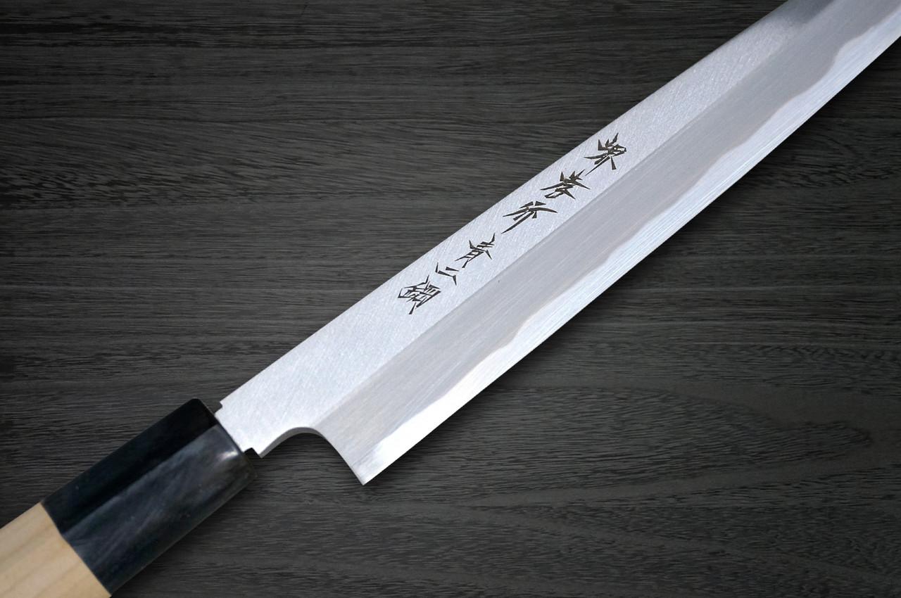 堺孝行 霞研 ふぐ引Sashimi knife 堺孝行霞鸟（白钢） 日本厨师用柳叶刀（生鱼片） 210mm |日本刀