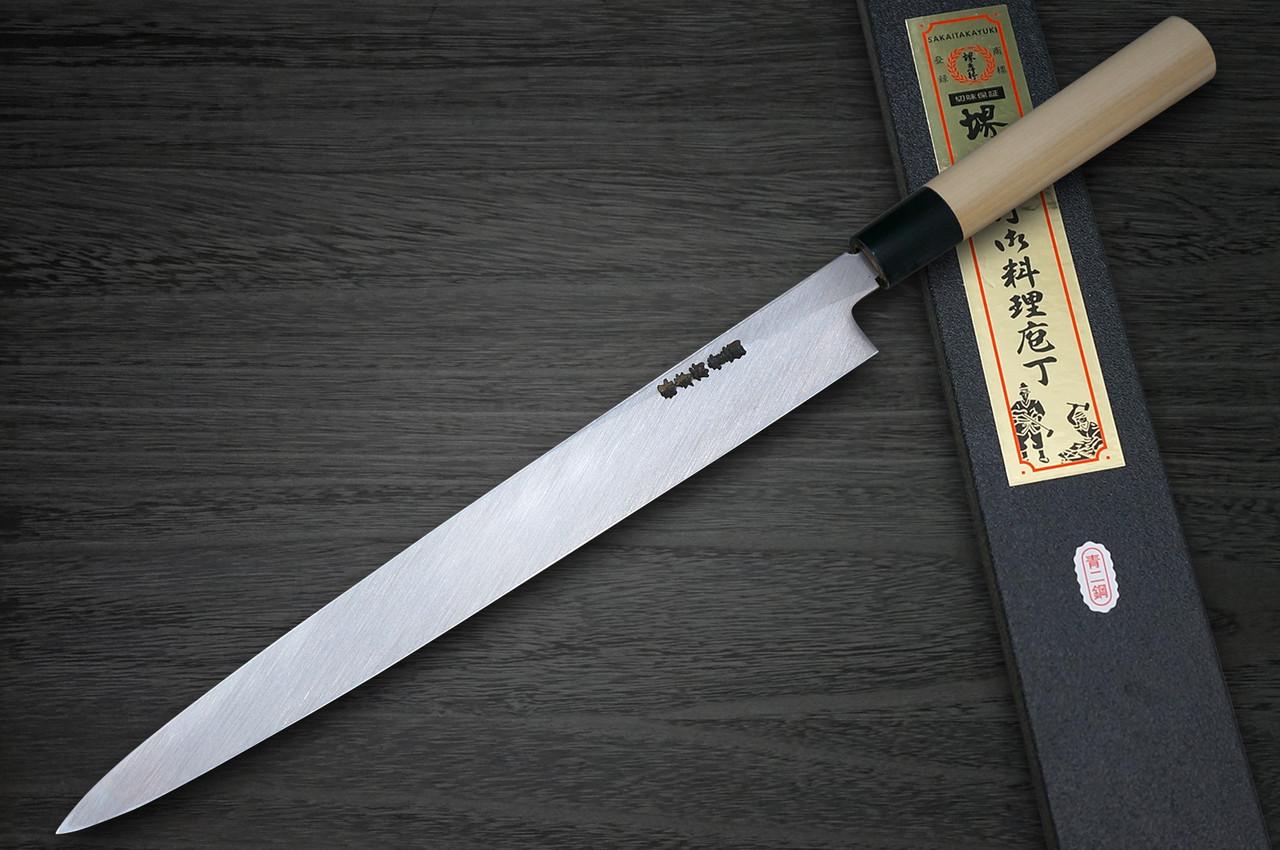 Sakai Takayuki Aoniko Blue 2 Steel Buffalo Tsuba Chef's Fuguhiki(Sashimi) 330mm 