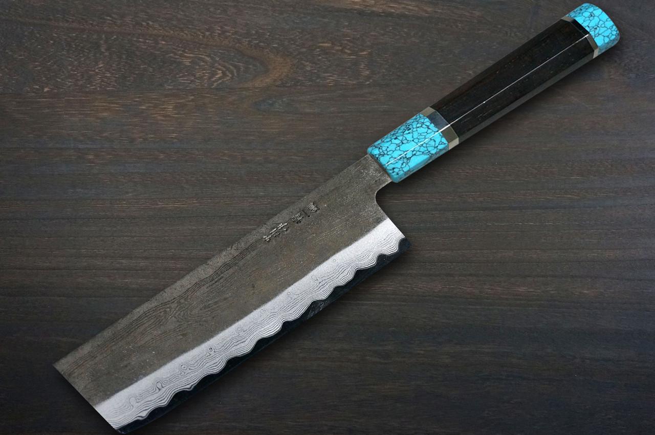 Satoshi Nakagawa Aogami#1 Damascus Kurouchi EBTCA2 Japanese Chef's