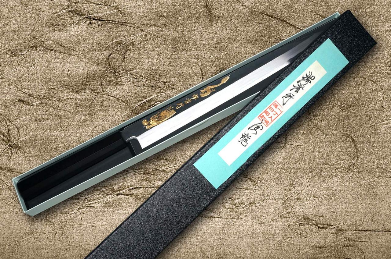 堺孝行白钢黑内金雕艺术日本厨师用柳叶刀（生鱼片） 300毫米