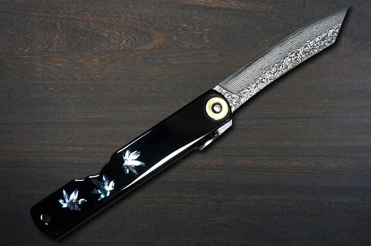 HIGONOKAMI Nagao Kanekoma VG10Damascus Raden-Makie-Art 折叠