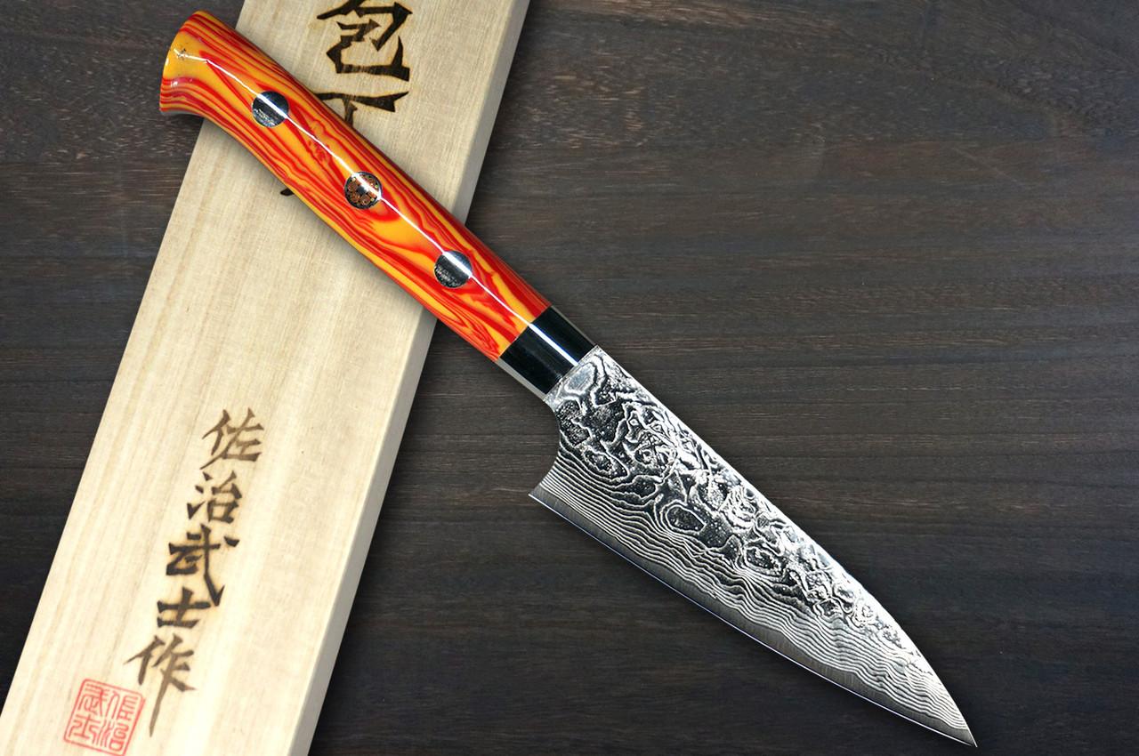 Takeshi Saji R2 Diamond Finish Damascus TCR Japanese Chef's Petty