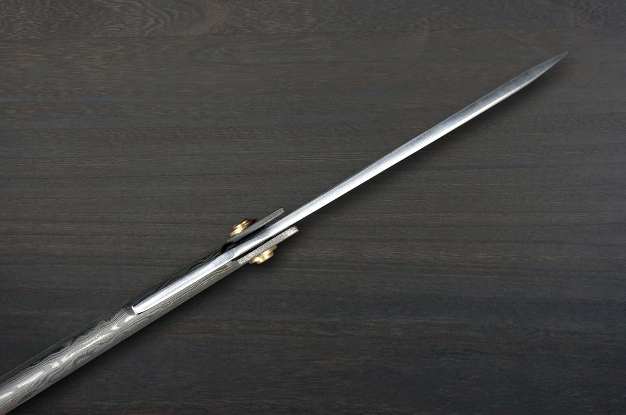 武志·佐治肥后守折叠VG10黑色大马士革小型刀（多用途）80毫米
