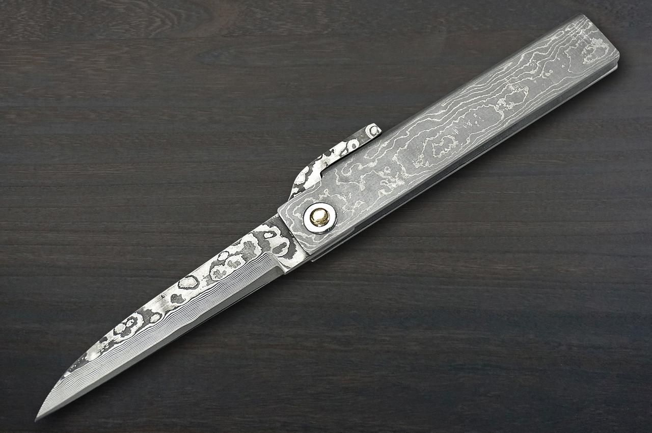 Takeshi Saji Higonokami Folding VG10 Black Damascus Petty Knife
