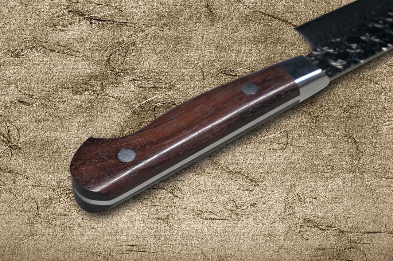 Sakai Takayuki SPG2 Damascus Hammered IRN Japanese Chef's Petty Knife(Utility) 120mm with Desert Ironwood Handle 