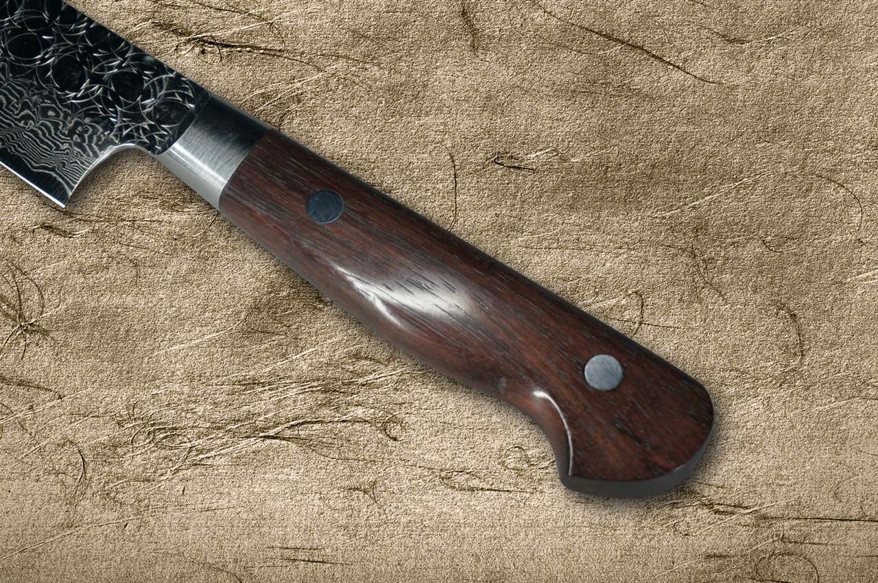 Sakai Takayuki SPG2 Damascus Hammered IRN Japanese Chef's Petty Knife(Utility) 120mm with Desert Ironwood Handle 