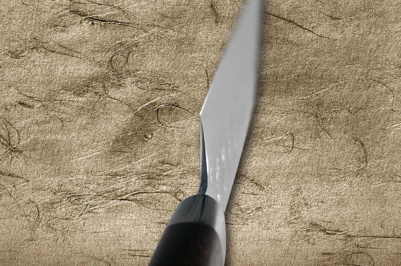 Sakai Takayuki SPG2 Damascus Hammered IRN Japanese Chef's Petty Knife(Utility) 120mm with Desert Ironwood Handle 