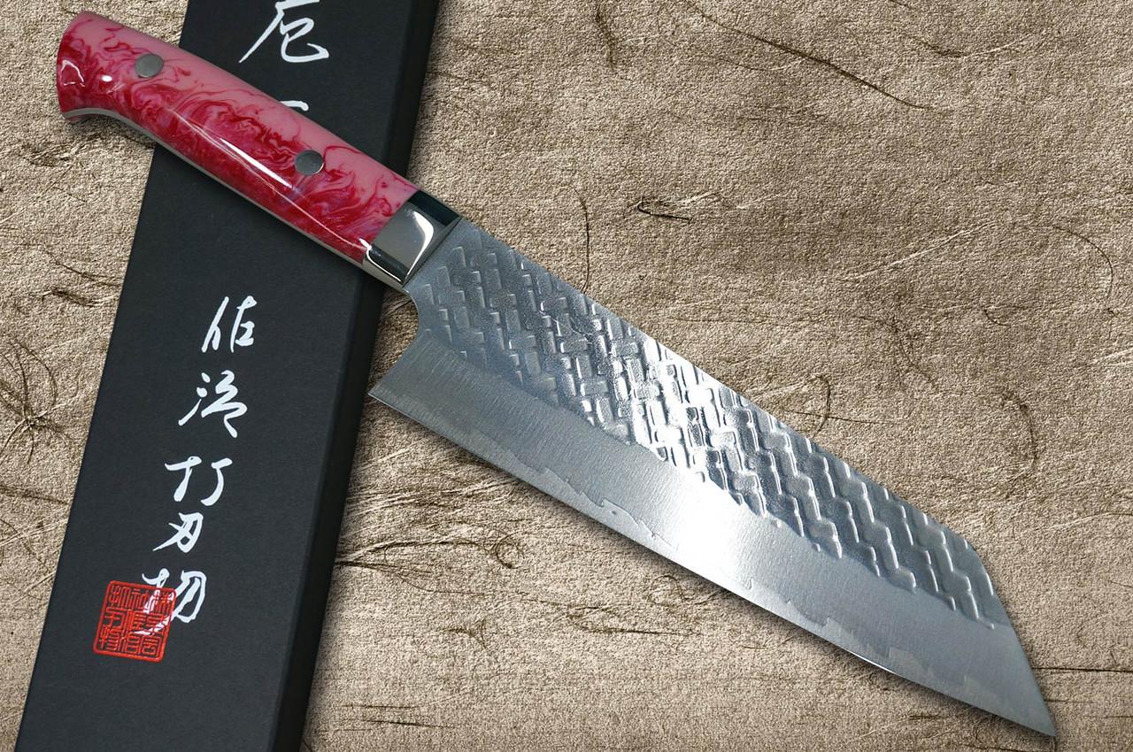 佐治武士SPG-STRIX 镜面锤击RC日本厨师文化刀180毫米，树脂定制