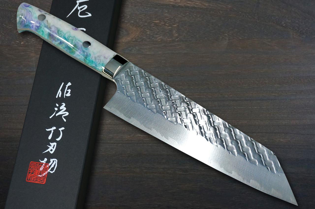 佐治武士SPG-STRIX 镜面锤击RC日本厨师文化刀180毫米，树脂定制