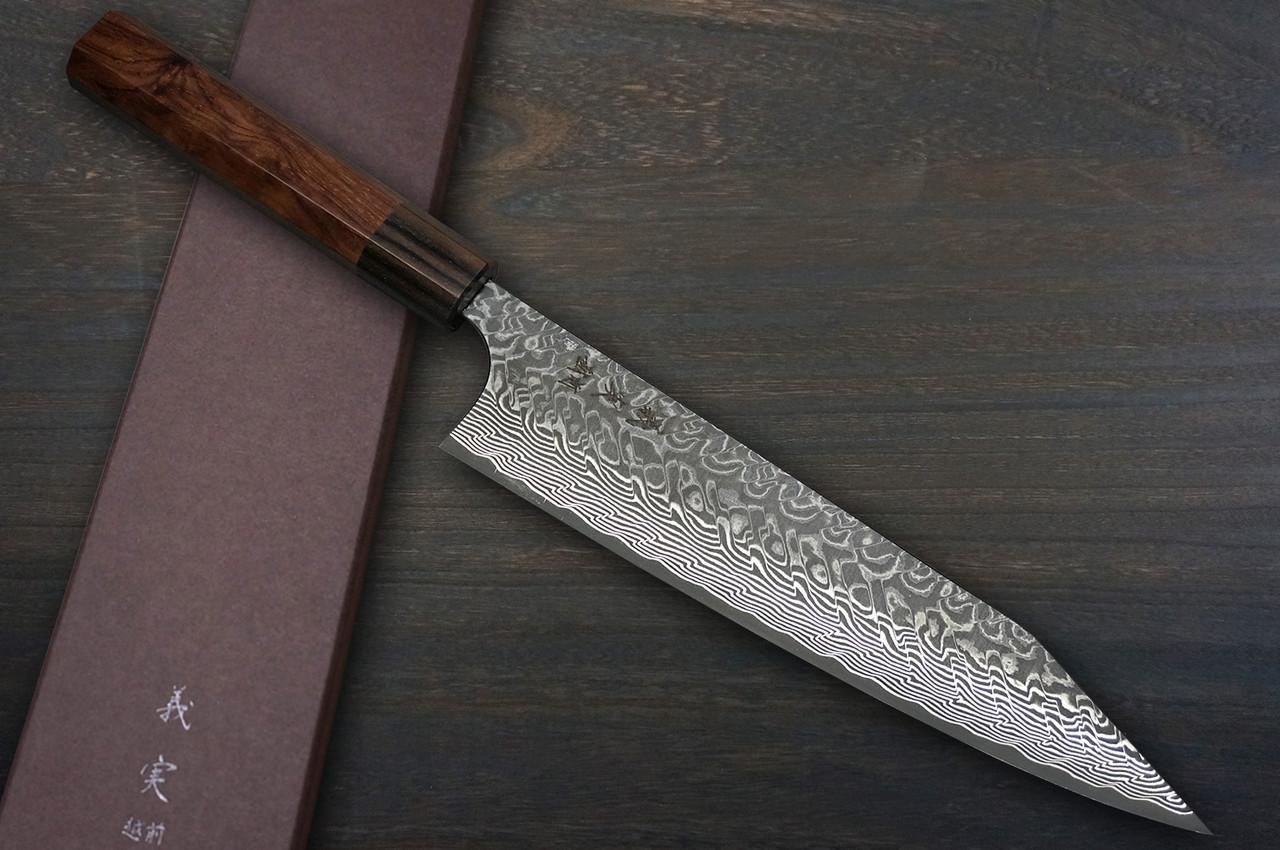 kamokamo20です。 Yoshimi Kato R2 Black Damascus Japanese Chef's Kengata-Gyuto Knife