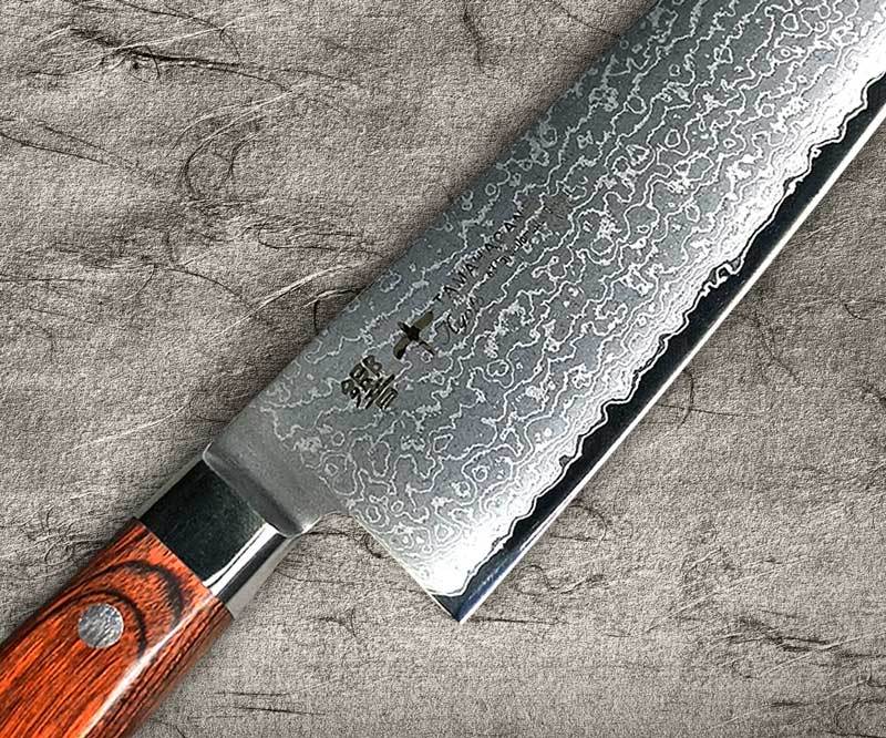 Tamahagane Kyoto 63 Layer-Damascus Wood Handle Japanese Chef's Paring Knife  90mm