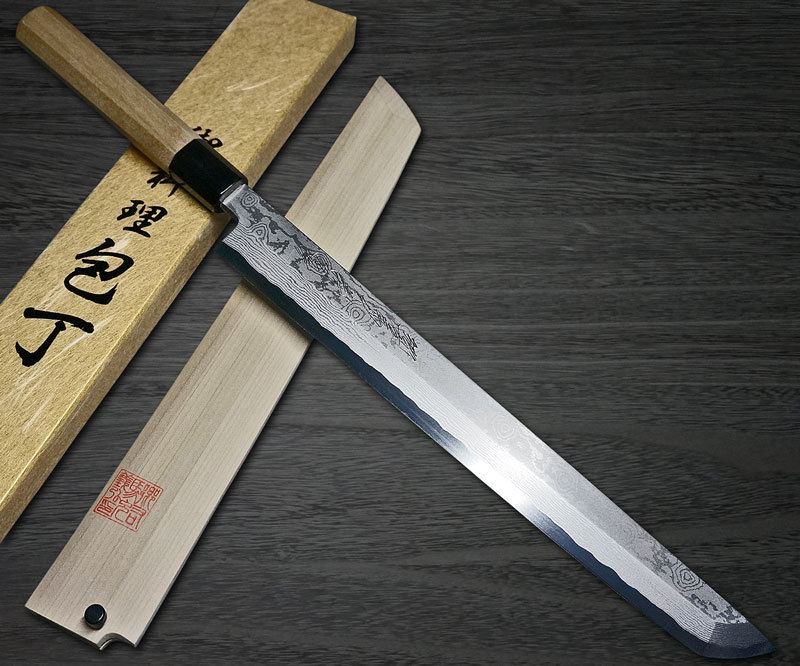 Kei Kobayashi R2 Special Finished CS Japanese Chef's Knife SET  (Gyuto210-Slicer-Bunka-Vegetable-Petty) with Red Lacquered Wood Handle