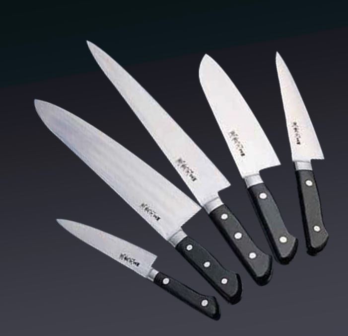 Kanetsune KC-950 DSR-1K6 Stainless Hammered Japanese Chef's Knife SET  (Gyuto180-Slicer210-Santoku-Vegetable-Petty-Mini Deba)