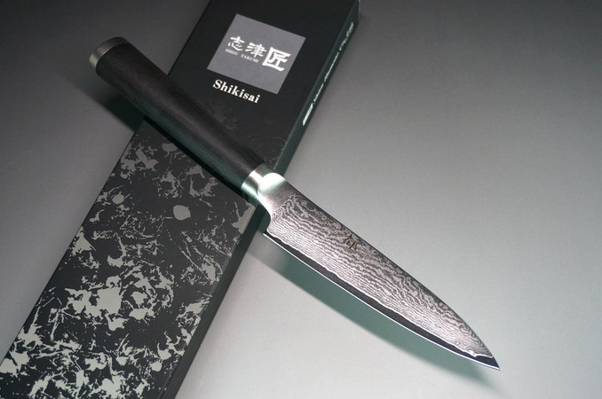 Shikisai MIYAKO 33 Layer Damascus (AUS8) Japanese Chef's Petty Knife(Utility) 110mm