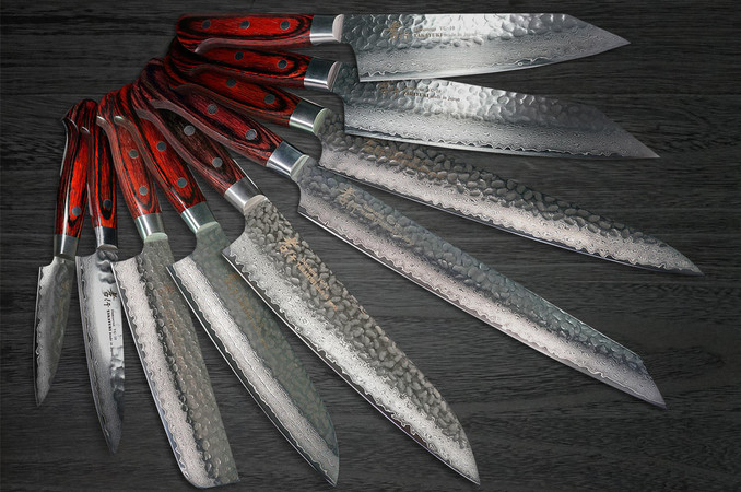 CHEF AKIYAMA ORIGINAL JAPANESE KNIFE 燕三条 Kanetsune 63-Layer Damascus MINAMO-KAZE Japanese Chef's